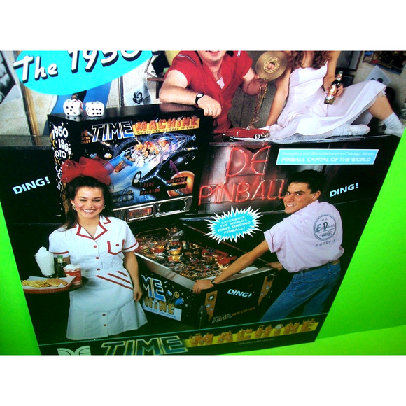 Time Machine Pinball Flyer 1988 Original Flipper Game Retro Vintage Artwork - Picture 2 of 3